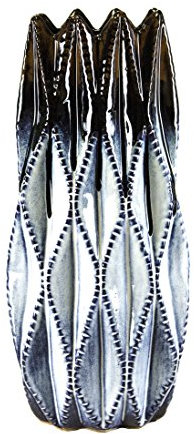 Sagebrook Home Decorative Ceramic Vase, Blue, 6.5 X 3.5 X 15 Dekorative Keramikvase, Blauer Ombre