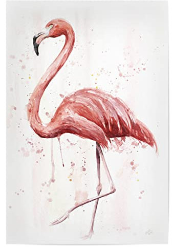 artboxONE Poster 30x20 cm Flamingo Tiere Flamingo Aquarell hochwertiger Design Kunstdruck - Bild Flamingo