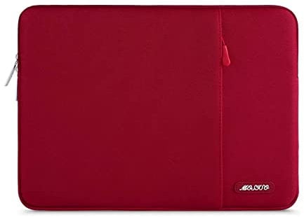 MOSISO Laptop Sleeve Hülle Kompatibel mit MacBook Air 13 Zoll M3 A3113 M2 A2681 M1 A2337 A2179 A1932/Pro 13 M2 M1 A2338 A2251 A2289 A2159 A1989,Polyester Vertikale Stil Laptoptasche, Rot