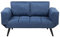 Beliani Modernes Schlafsofa Marineblau mit Polsterbezug verstellbaren Armlehnen Brekke