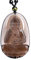 Purmy EIS Buddha Anhänger Naturstein Amulett, Amitabha Jade Buddha mit Verstellbarer Schwarzer Perlenkette 52-72cm