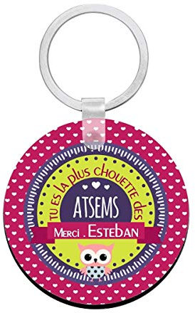 Cadeau atsem - Porte clés à personnaliser avec prénon