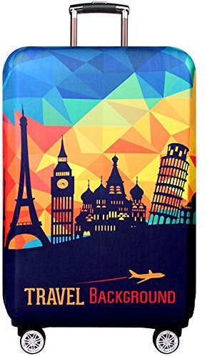 Kofferhülle Elastisch Kofferhülle Bambus Kohlefaser 18-32 Zoll Kofferschutzhülle Gepäck Cover Reisekoffer Hülle Kofferschutz Luggage Cover Gepäckabdeckung (Europa, M)