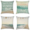 Artscope 4er-Set Dekorativ Kissenbezug 45 x 45 cm, Polyester Leinen Kissenbezüge Dekokissen Kissenhülle Set Kissen Fall für Sofa Auto Schlafzimmer Zuhause Dekor (Strand)