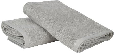 Ruggeri - Set 2 Teli Doccia e Bagno 70x140 cm - 100% Puro Cotone Extra Morbido - Collezione Asciugamani - Let's Color! (Grigio)