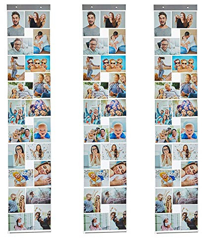 Cepewa Fotovorhang mit 20 Taschen für Fotos im Quer & Hochformat 10 x 15 cm Bilderrahmen Fotorahmen (3 x Fotovorhang)