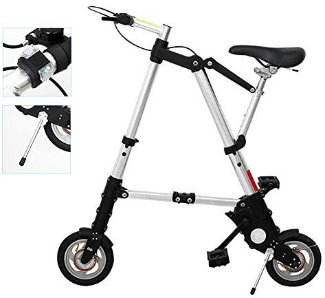DORALO Klapprad Leichtes Mini Faltrad Fahrrad, Tragbares Klapprad Mit Vollreifen, Faltbare City Commuter-Fahrräder Für Erwachsene Schüler Teenager, Kein Aufpumpen Erforderlich, 8 Zoll,Grau,A
