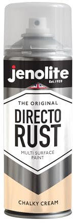 JENOLITE Directorust Chalky Spray Paint | CREAM | 400ml | Multi-Surface Chalky Finish Spray Paint | Ideal For Furniture, Ornaments, Picture Frames | Interior & Exterior Use | RAL 1015