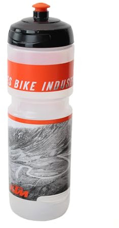 KTM Fahrrad Trinkflasche Uphill 800 Volumen 800ml transparent Panorama Print Schwarzer Deckel Sportscup