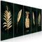 murando - Wandbilder Set XXL Blätter 150x60cm Vlies Leinwand Kunstdruck 5 Teilige Wandbilder Set XXL Mehrteilige Wanddekoration Leinwandbilder Design Wand Bild auf Leiwand Natur Ananas b-C-0795-b-m