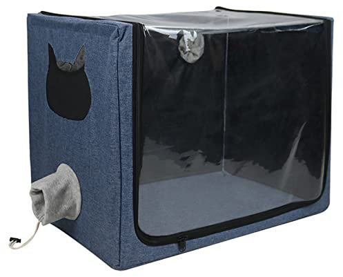 WVNM 7ecr8-001 Zerstäubungsbox, für Katzen und Hunde, Sauerstoff-Inhalationsmaschine, spezielle faltbare Zerstäubungsbox, für kleine Haustiere, Sauerstoff-Inhalationsbox, Grau 61 cm, 7ecr8-001