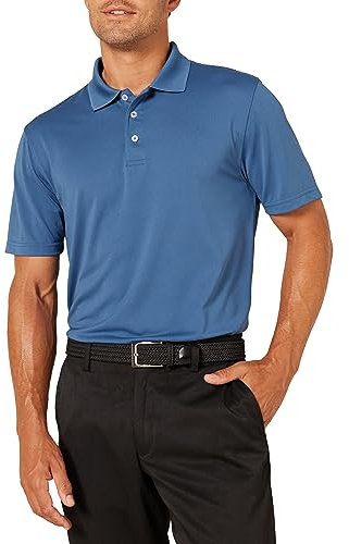 Amazon Essentials Men's Golf Polo Shirt, Short Sleeve, Slim-Fit, Quick-Dry, Dark Blue, M