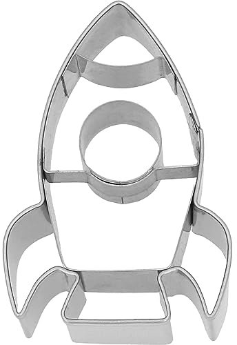 Birkmann, Rakete Ausstechform zum Ausstechen und Dekorieren von Plätzchen, Marzipan und Fondant, Edelstahl, spühlmaschinengeeignet, Größe: 6,5 cm