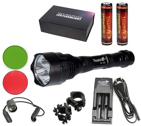 FilAnimal. Linterna profesional modelo TR-500-3 Led CREE XML-T6 3800 lm - 3400mAh / Cargador doble TR-016. Combinacion 3