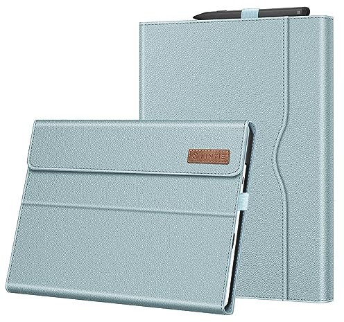 Fintie Hülle für Microsoft Surface Pro 11/10 / 9 (2024-2022) 13 Zoll - Multi-Sichtwinkel Kunstleder Tasche Schutzhülle mit Dokumentschlitze Stift Halter, Type Cover Kompatibel, Eisblau