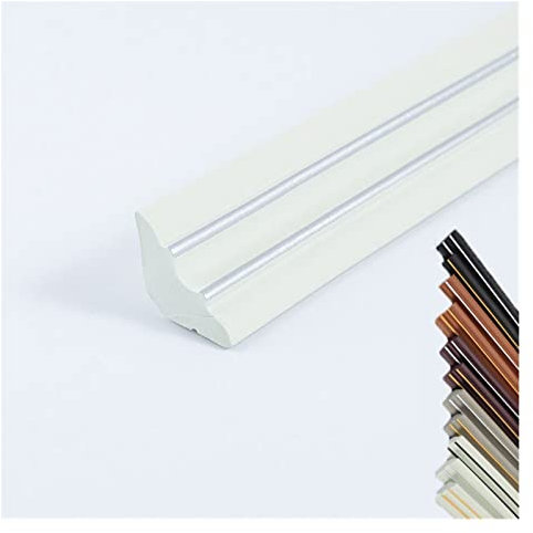 5M Moulure autocollante flexible Quart de rond PVC, Bande de calfeutrage étanche, garniture pour moulage, calfeutrage et de garniture auto-adhésif, pour mur, plafond, armoire, comptoir, bords de sol e