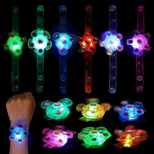 Aomig Lumineux Bracelet,14PCS Bracelets Fluos Lumineux Faveurs Enfanfs de Fête Amovible pour Enfants Pâques, Halloween, Noël Garçon et Fille