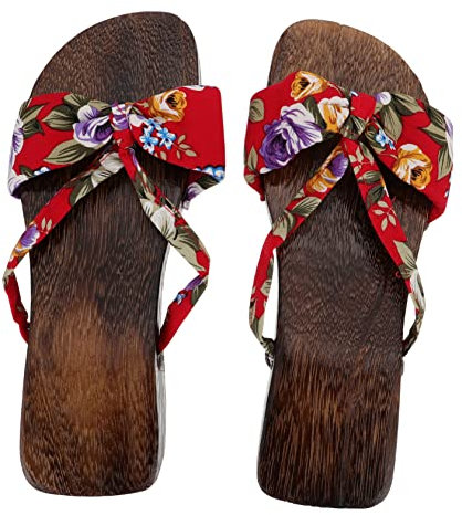 GALPADA 1 Paar Kreative Damen-hausschuhe Aus Holz Stoff Clogs Hausschuhe Modische Schuhe Rutschfest Für Langen Tragekomfort