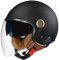 Motorradhelm Bluetooth Jethelm 3/4 Helm,ECE Zertifizierung Motorrad Integrierter Bluetooth-Helm Jet Scooter Helm Rollerhelm Jet-Helm Herren Damen Mit Doppelspiegel Herren Damen A,L
