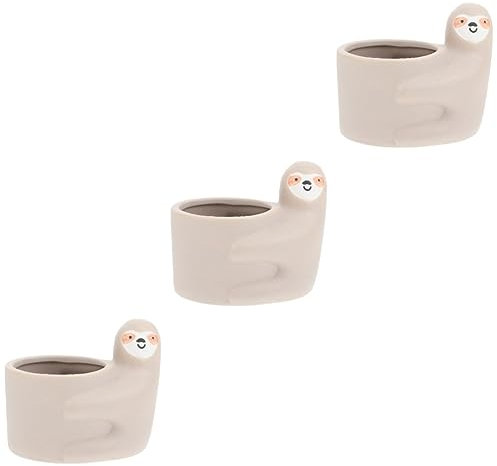 Yardwe 3st Faultier-pflanzgefäß Aus Keramik Tierpflanzer Aus Porzellan Faultier Blumenvase Pflanzgefäße Für Zimmerpflanzen Kleine Keramik Pflanzer Süße Pflanzgefäße Bonsai Blumenstand