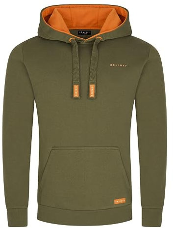 DENIMFY Hoodie Herren Regular Fit DFBenno Kapuzenpullover Pullover Grün M, Größe:M, Farben:Ivy Green (52403)