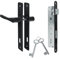 ADGO Tirador de puerta y cerradura con llave, color negro, juego de manilla de puerta de garaje, 90 mm, cerradura de 90/22 mm, kit listo para instalar