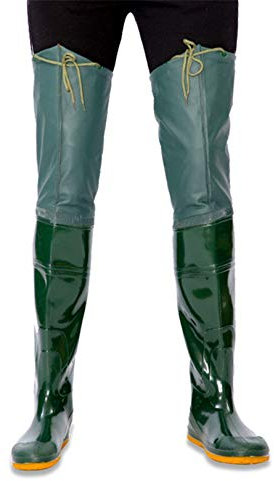 HWBZSZY Trampolieri Stivali di Gomma Leggeri Impermeabili, Uomo Donna Scarpe da Pesca in PVC/Nylon Alte 65 Cm Stivali da Caccia Suola Morbida Antiscivolo Scarpe da Barca per Esterni 35-45,Verde,42 EU