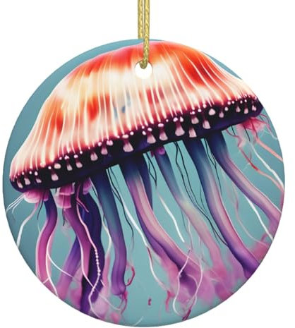 Lustiges Keramik-Ornament, Weihnachtsschmuck, Feiertags-Ornamente, Weihnachtsbaum-Heimdekoration, Quallen