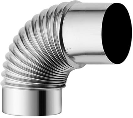 Ofenrohrbogen aus Edelstahl – unverzichtbar für Öfen, Kamine, Grills – korrosionsbeständig für Ofenrohre aus Stahl (100 mm)