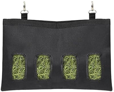 Kaninchen Heu Feeder Tasche, Meerschweinchen Heu Feeder Lagerung, Meerschweinchen Heu Feeder Tasche, Große Kapazität 600D Oxford Stoff Stoff Hängen Heu Feeder Tasche für kleine Tiere (4 Löcher)
