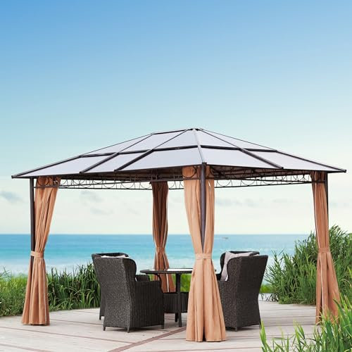 habeig Pavillon, hochwertiger Pavillon, 3,00 x 4,00 m, wasserdichtes-Dach, inkl. Seitenwände