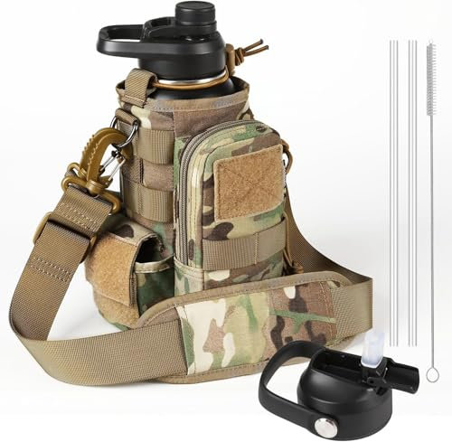 Thermos tattico in acciaio inox per esterni, 32 Oz, bottiglia d'acqua militare per attività all'aperto, escursionismo, campeggio, caccia (CP)