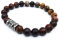 Wikinger Futhark Rune Edelstein Armband (18/21 cm, Damen/Herren) in Geschenkbox | Schutz Glück Energie (18, Rune EHWAZ Roter Picasso Jaspis | Pferd Harmonie Loyalität)