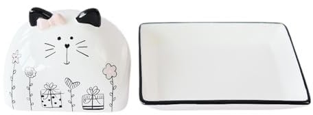 DimyFew Porcelain Butter Dish with Lid, Butter Container for Hotels, Restaurants, Refrigerators