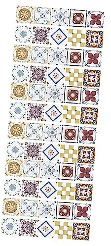 HOMSFOU 60fogli Sticker Murali Per Piastrelle Stile Retro Impermeabili e Rimovibili Per Decorazione Cucina e Bagno Facili Da Applicare e Manutenzione Design Unico Per Rinnovare La Tua Casa