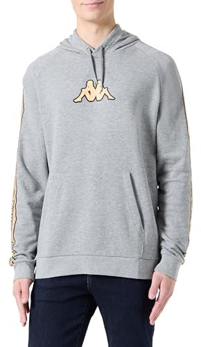 Kappa Berlanga Base Maglia di Tuta, Grigio Medio mélange, S Uomo