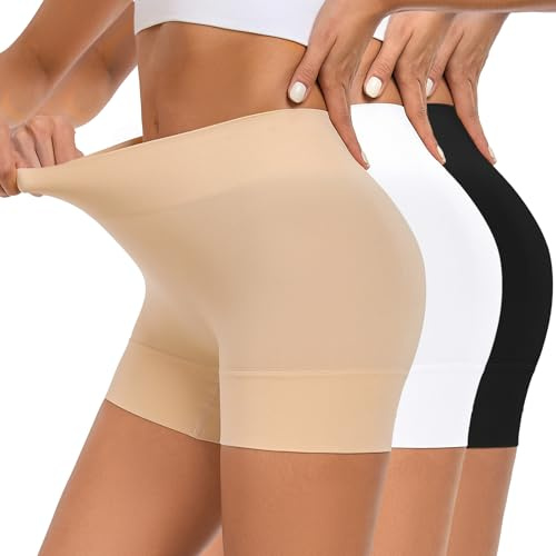 YADIFEN Radlerhose Damen Kurz für Kleid Short Leggings unter Kleidern Rock | Nahtlos, High Waist, leichter Stretchstoff, kurzer Schnitt, unter Kleidern und Röcken, für Sommer, Yoga und Alltag