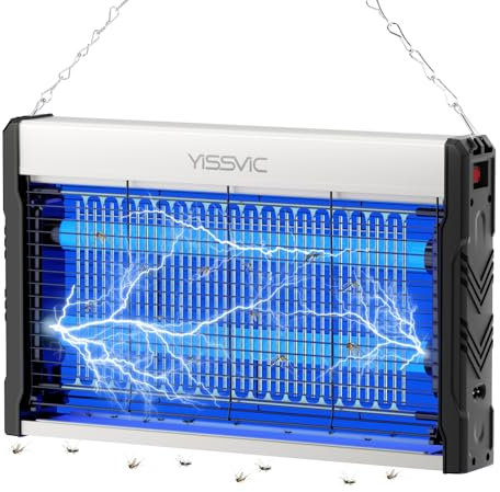 YISSVIC Lampara Antimosquitos Matamoscas Electrico Lámparas LED UV, Mata Insectos para Interiores contra Mosquitos, Moscas y Otros Insectos Voladores-Negro