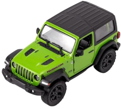 Easy Toys Modellauto Kompatibel mit Kinsmart Jeep Wrangler 2018 Offroad Spielzeug Leiter Mit Öffnen Türen Modellbau Auto (Grün)