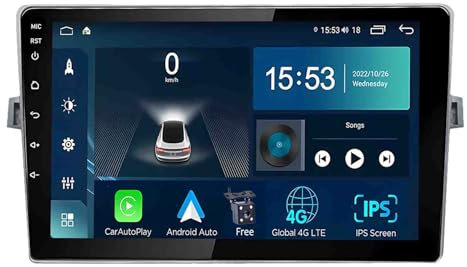 Android 14 Autoradio 2Din GPS Navi für Toyota Verso 2009-2018 9 Zoll Auto Bildschirm Radio mit Bluetooth 5.0 Carplay Android Auto WiFi 4G DSP SWC MIC+ AHD Rückfahrkamera(S-1(2G+32G))