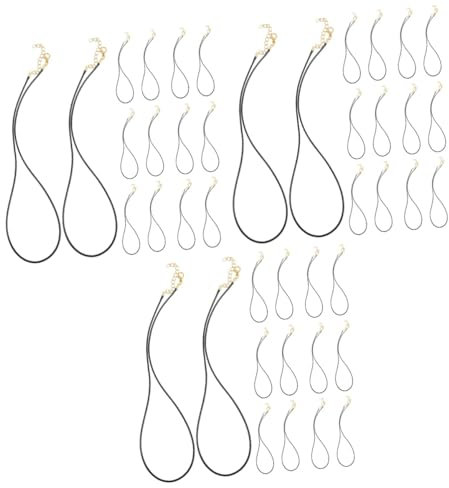 NUOBESTY 3 Juegos Collar De Cuerda De Cuero Tejido A Mano DIY Colgante Accesorios De Joyería Material 50 Piezas Oro Cordón De Cera Cordones Collar Cadena Colgantes 50 Uds * 3