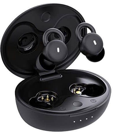 Kleinste Unsichtbare Schlaf-Ohrhörer Komfortable Geräusch Blockierung, Kopfhörer Kabellos Bluetooth zum Schlafen, Earbuds für Seitenschläfer, Winzige Versteckte Schlafkopfhörer für Arbeiten (Schwarz)
