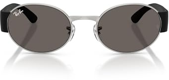 Ray-Ban RB3770 Ovale Sonnenbrille, Silber/Dunkelgrau, 54 mm