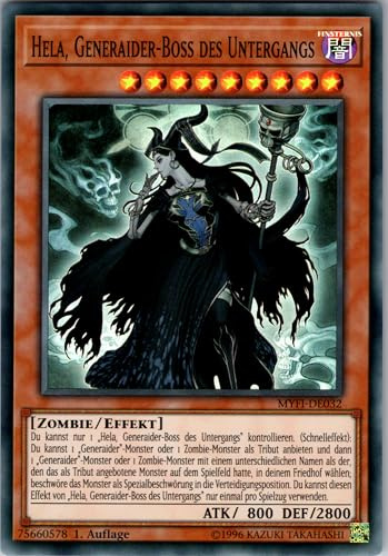 Hela, Generaider-Boss des Untergangs - MYFI-DE032 - Super Rare - 1. Auflage - Deutsch - Yugioh - Mystic Fighters - mit RC-Fieldcenter
