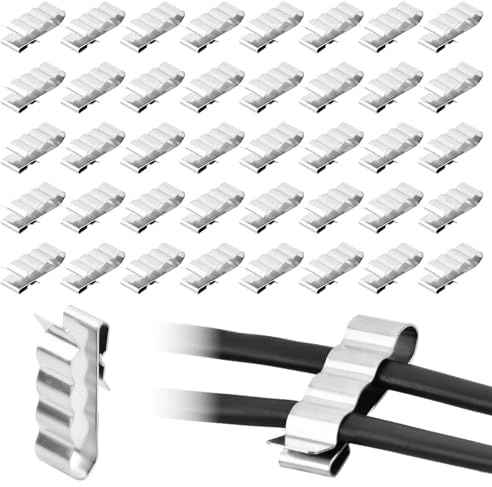 Solar PV Kabelklemmen Solarmodul Kabelclips, 50 Stück Photovoltaik Kabelclips Edelstahl, Anhängerrahmen Drahtclips, Drahtklemmen für Photovoltaik Kabel Solarpanel Solarmodul Fixierung