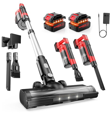 60KPa Cordless Vacuum Cleaner for Home, 700W Brushless Motor Cordless Vacuum Cleaner, 8000mAh Batterie, 70-Min Runtime Handheld Vacuums with LED Display & Anti-Tangle for Home Pet Hair Carpet