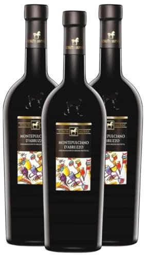 3 Bottiglie Montepulciano d'Abruzzo DOC 2023 Tenuta Ulisse, Rosso Rubino, 100% Montepulciano, 14% Vol, 750 ml