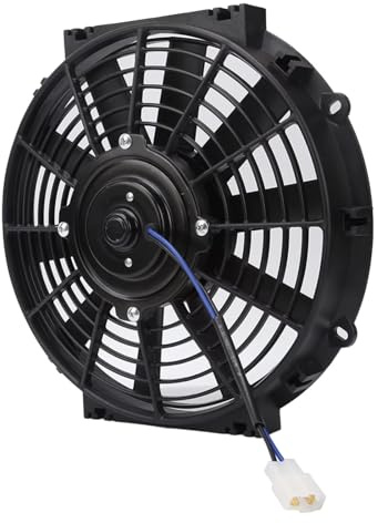 Electric Radiator Cooling Fan 10in Slim Universal Electric Cooling Fan Radiator 24V 80W 2100RPM 10 Straight Blades Universal For Car Electric Cooling Fan
