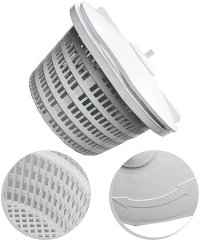 Soleilux Panier skimmer de piscine avec couvercle, bac de récupération en plastique, 15 l, compatible avec Hayward SPX1091LX et SPX1091WM, blanc