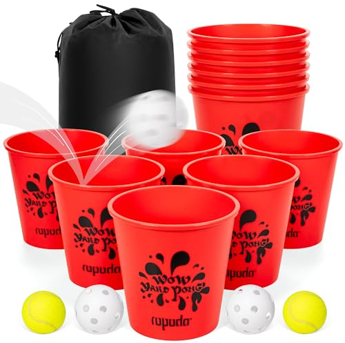 ropoda Giant Yard Pong, Yard Games with 12 Buckets, Outdoor Toss Games Set